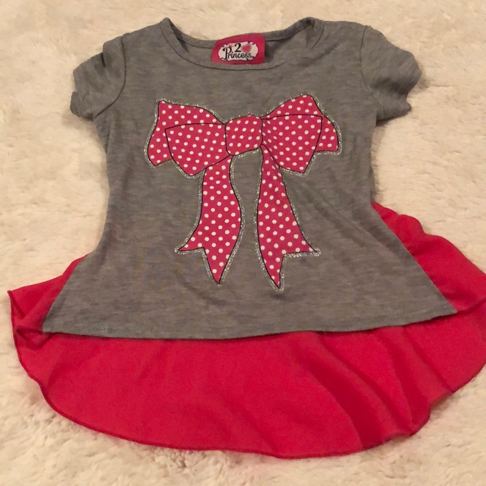 High low shirt with pink bow flowy back